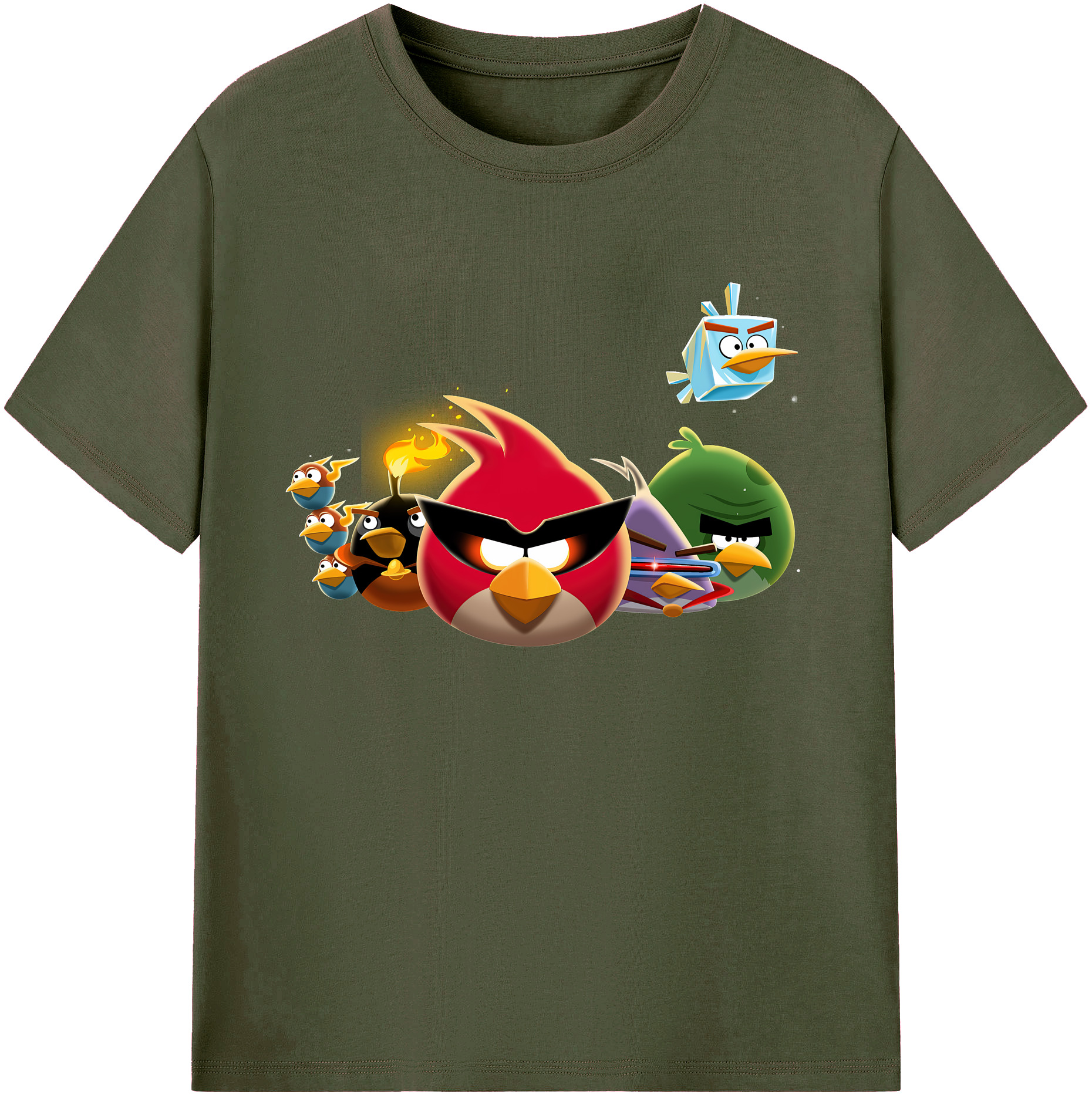（画像用） Angry Birds アングリーバード 綿100％ メンズ半袖Tシャツ｜肌触りやわらか＆通気性
